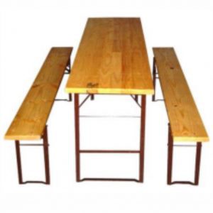 Beer Fest Bench Set Natural Timber